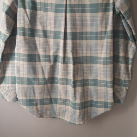 MEC Women's Plaid Button-up Collared Shirt, Beige & Green, Size Medium - Picture 10 of 14